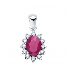 Anhänger Sybil Rubin & Diamant 750 Weißgold
