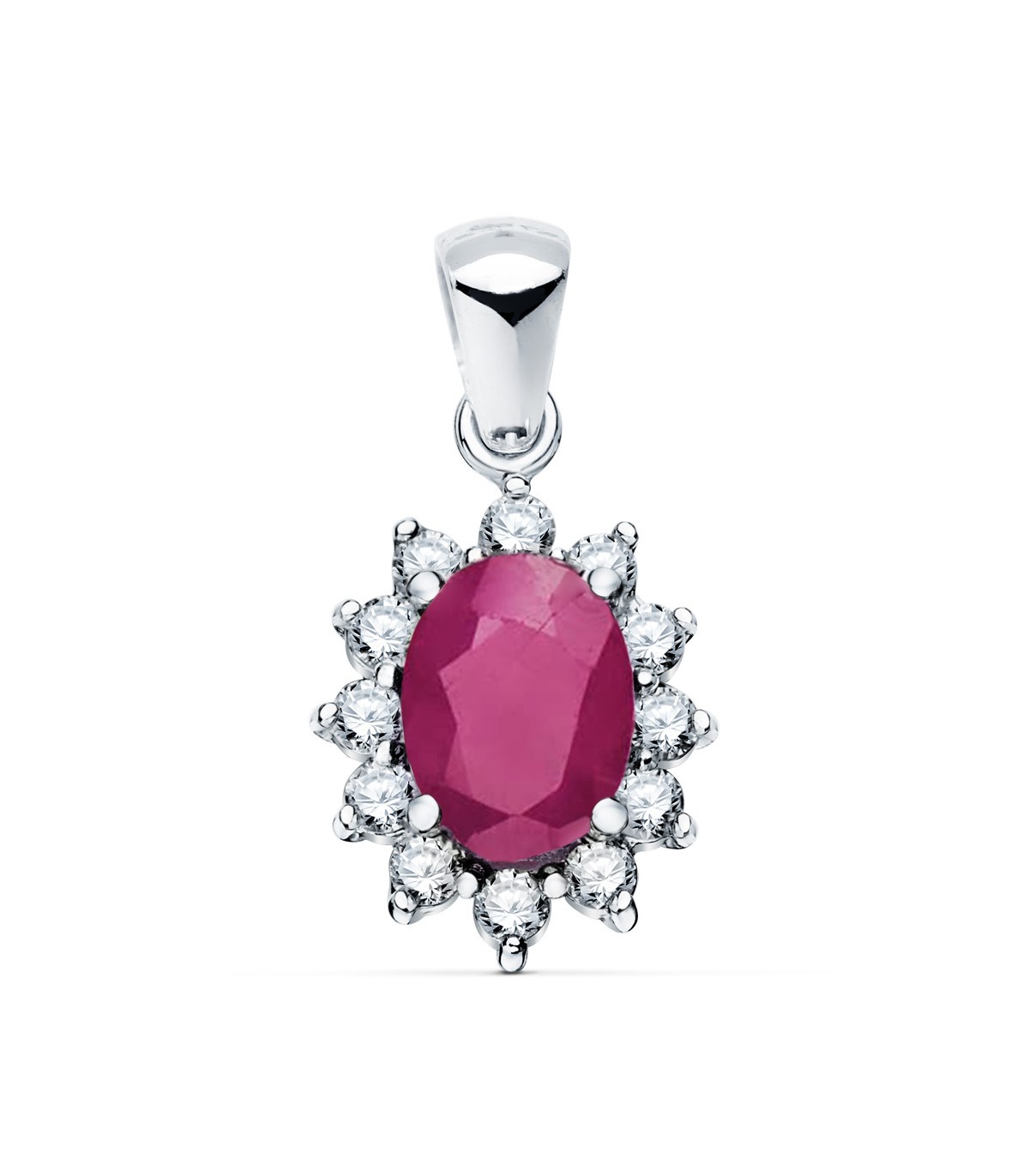 Colgante Sybil Oro 18K Rubí y Diamantes. Joyería oro, alta calidad. Colgantes mujer.