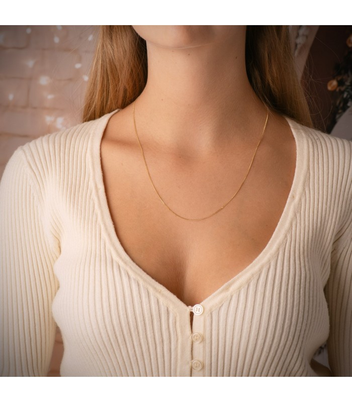 Chaîne Gourmette 0.8 mm 18 Carats 50 cm | Colliers et chaînes unisexes pour homme et femme