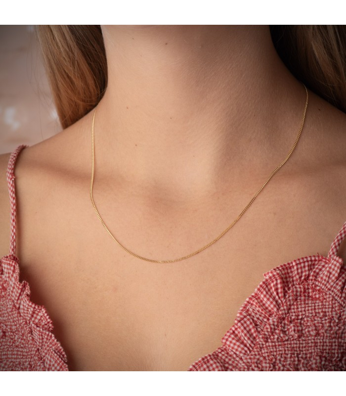 Catena in oro donna, modello Grumetta cubana 1 mm 45 cm · Catene e collane in oro Alda, gioielli online.