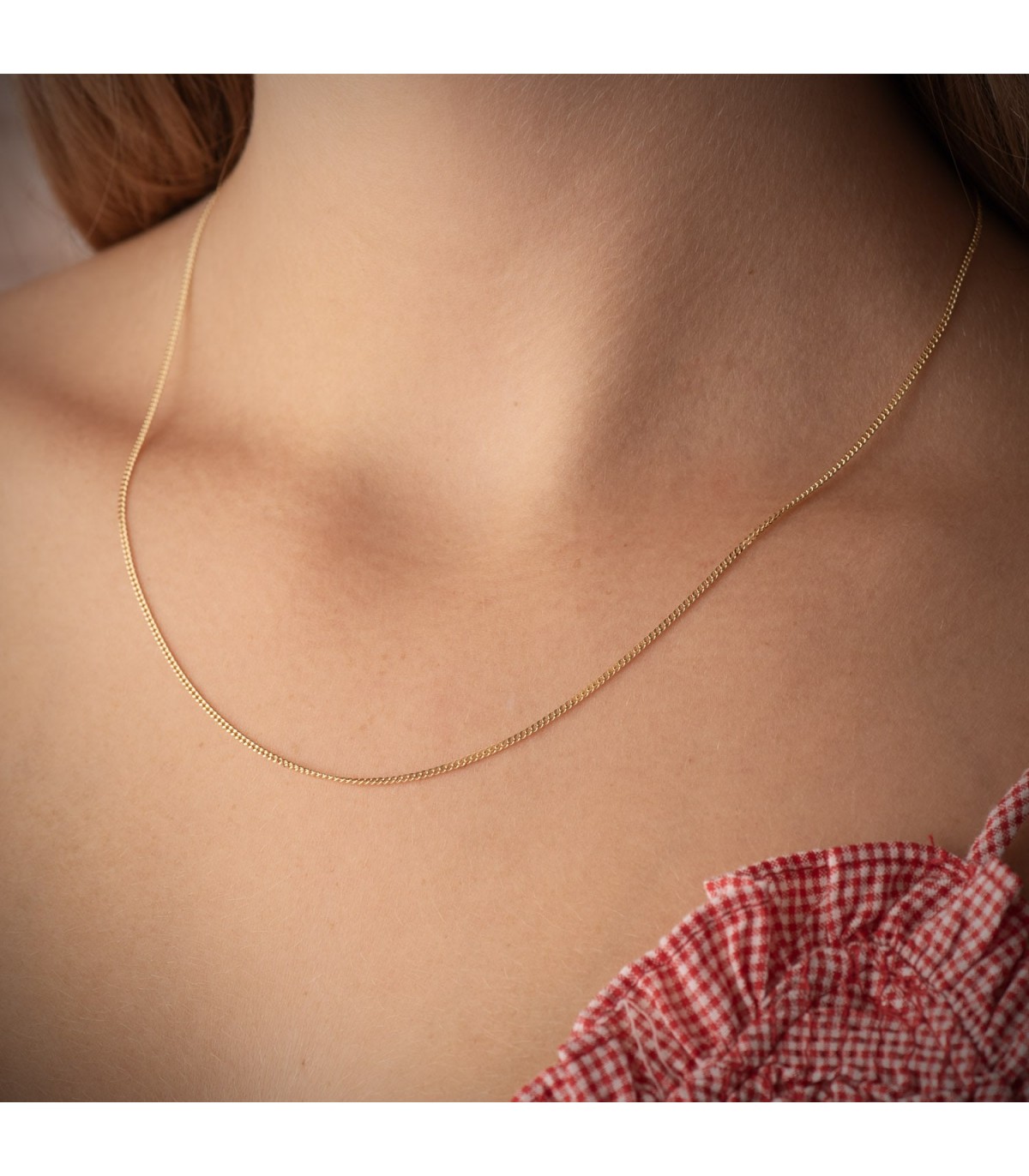 Cadena oro mujer fina 18 kilates modelo Barbada - 45 cm x 1 mm - Collares y cadenas de oro para hombre, mujer y niños.