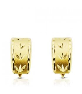 Orecchini diamantati, forma bombata - Orecchini in oro da donna appariscenti