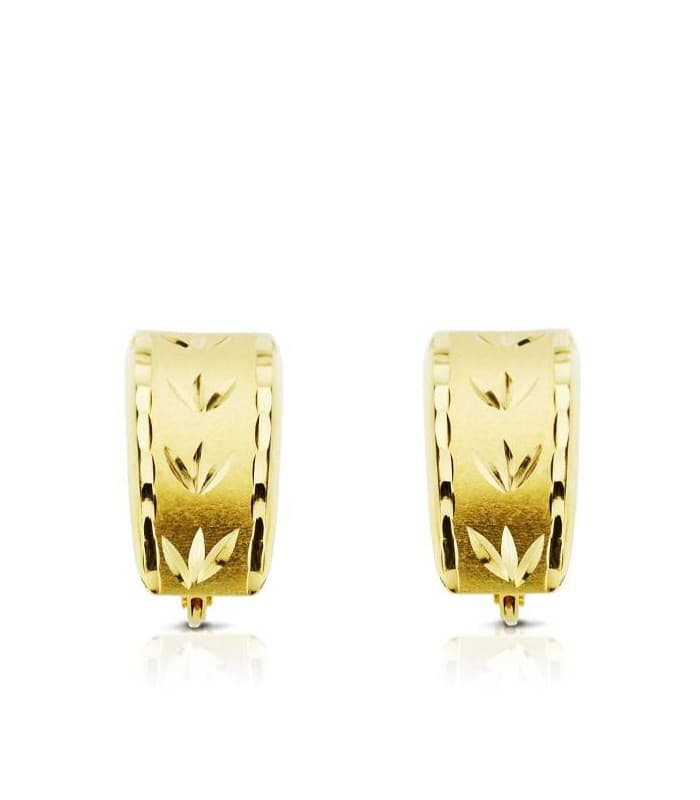 Orecchini diamantati, forma bombata - Orecchini in oro da donna appariscenti