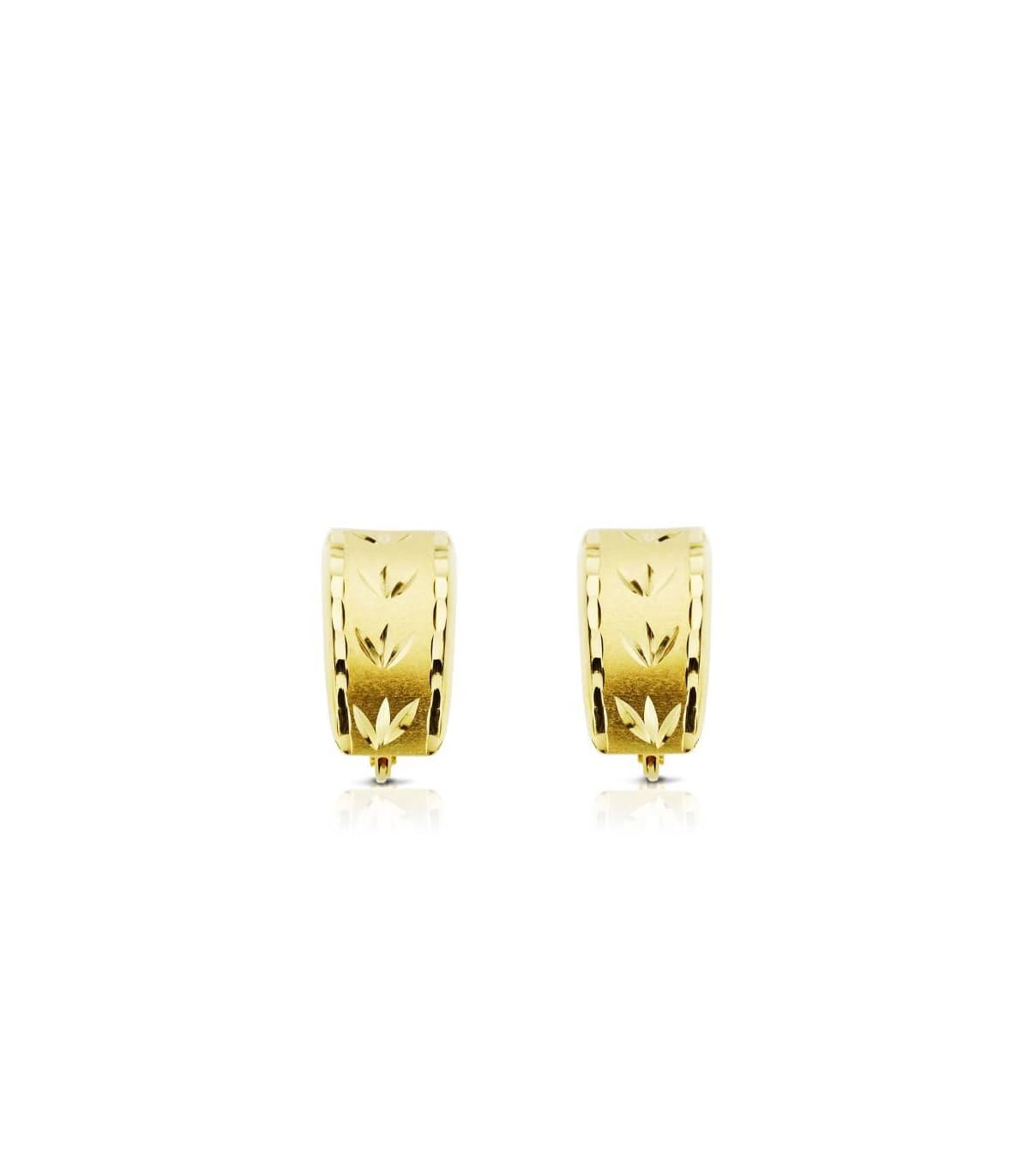 Pendientes en oro amarillo Lucrecia para mujer, pendientes lapidados tallados