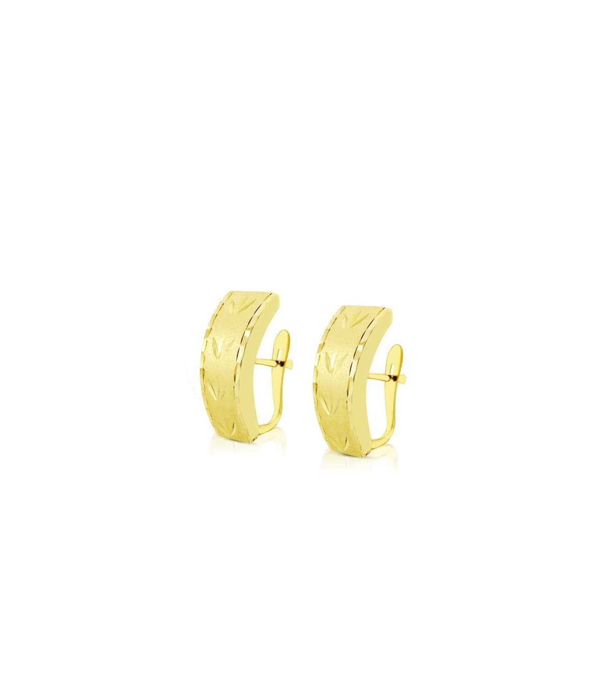Orecchini diamantati, forma bombata - Orecchini in oro da donna appariscenti