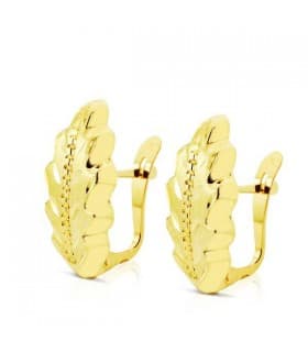Orecchini in oro giallo, forma foglia, modello da donna Catalina 18 carati