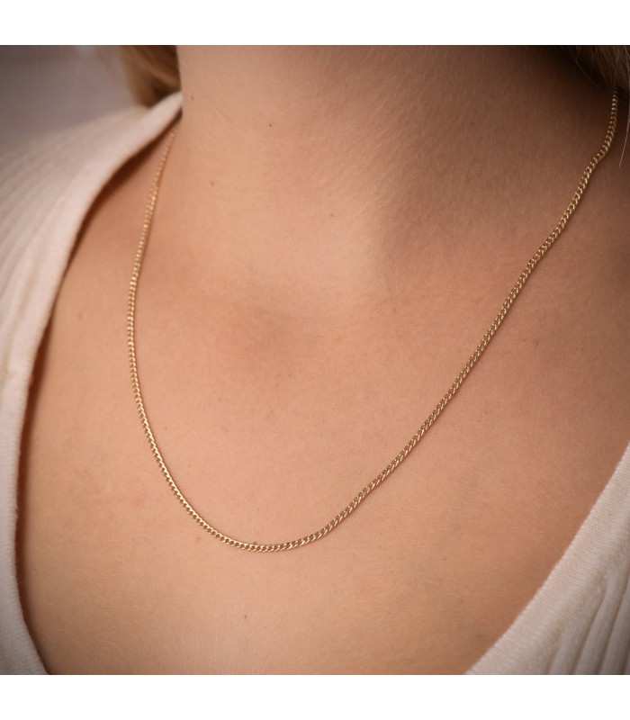 Chaîne en or jaune 750, maille gourmette - 1.5 mm Or 18K 50 cm - Collier chaînette femme.