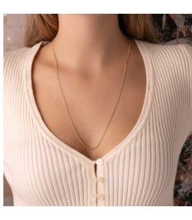Catena a maglia groumette leggera in oro giallo 750, 60cm 1,5 mm – Catenina donna cubana.