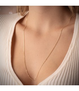 Collana maglia grumetta 1,2 mm 18 Kt 60 cm - Catene in oro per uomo e donna, modello unisex.