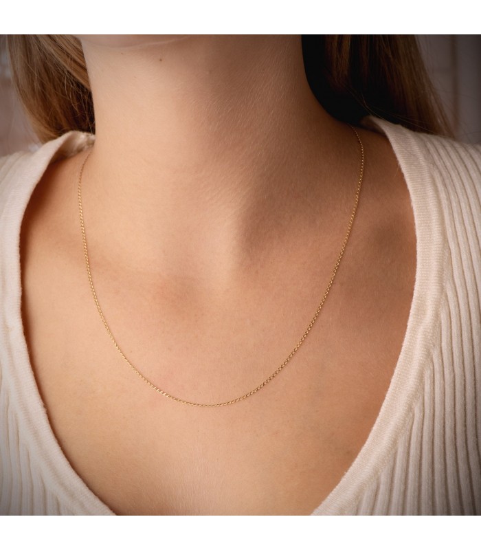 Collana oro donna a maglia allungata Cheval -  1mm 18Kt 50cm - Alda, gioielleria online.
