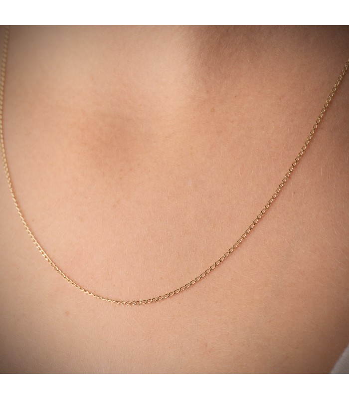 Collana oro donna a maglia allungata Cheval -  Catenina sottile 1mm 50cm - Alda, gioielleria online.