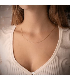 Collana maglia grumetta 1,2 mm 18 Kt 45 cm - Catenina sottile in oro da donna