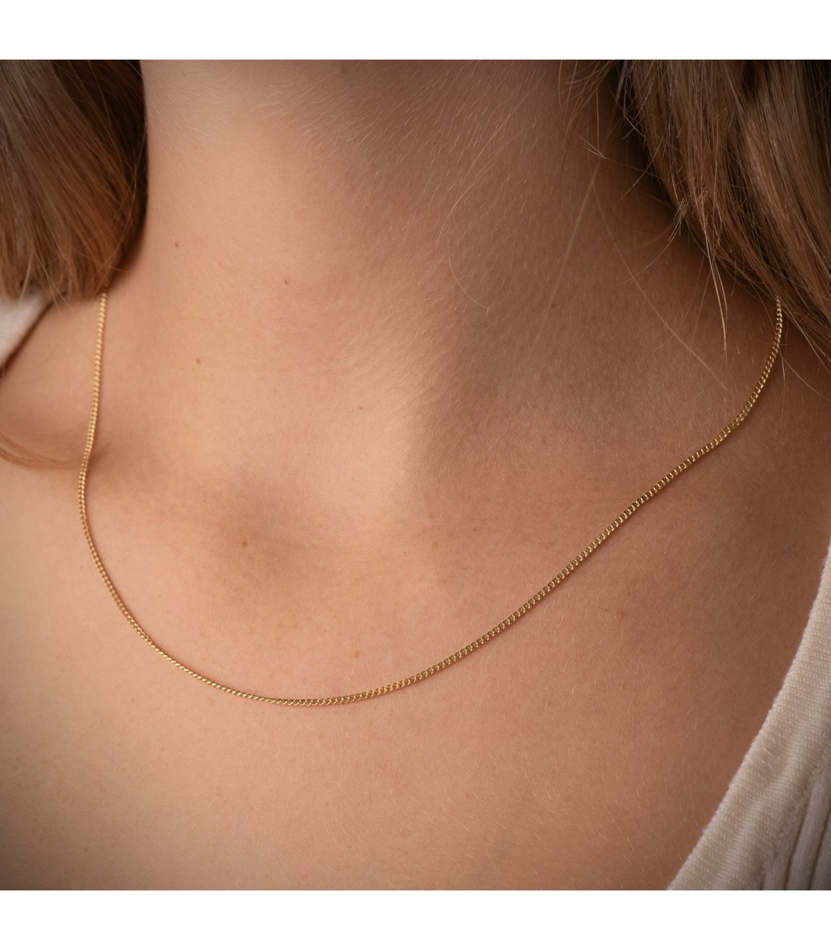 Cadena Barbada 1.2 mm oro 18 Kilates 45 cm | Cadenas cortas de la mejor calidad · Cadenas mujer