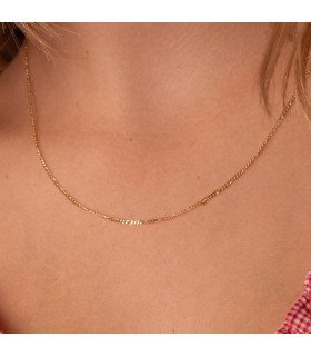 Catena Cartier in oro giallo 750, modello Figaro 3+1- 1,2 mm e 45 cm, collana da donna maglia piena.