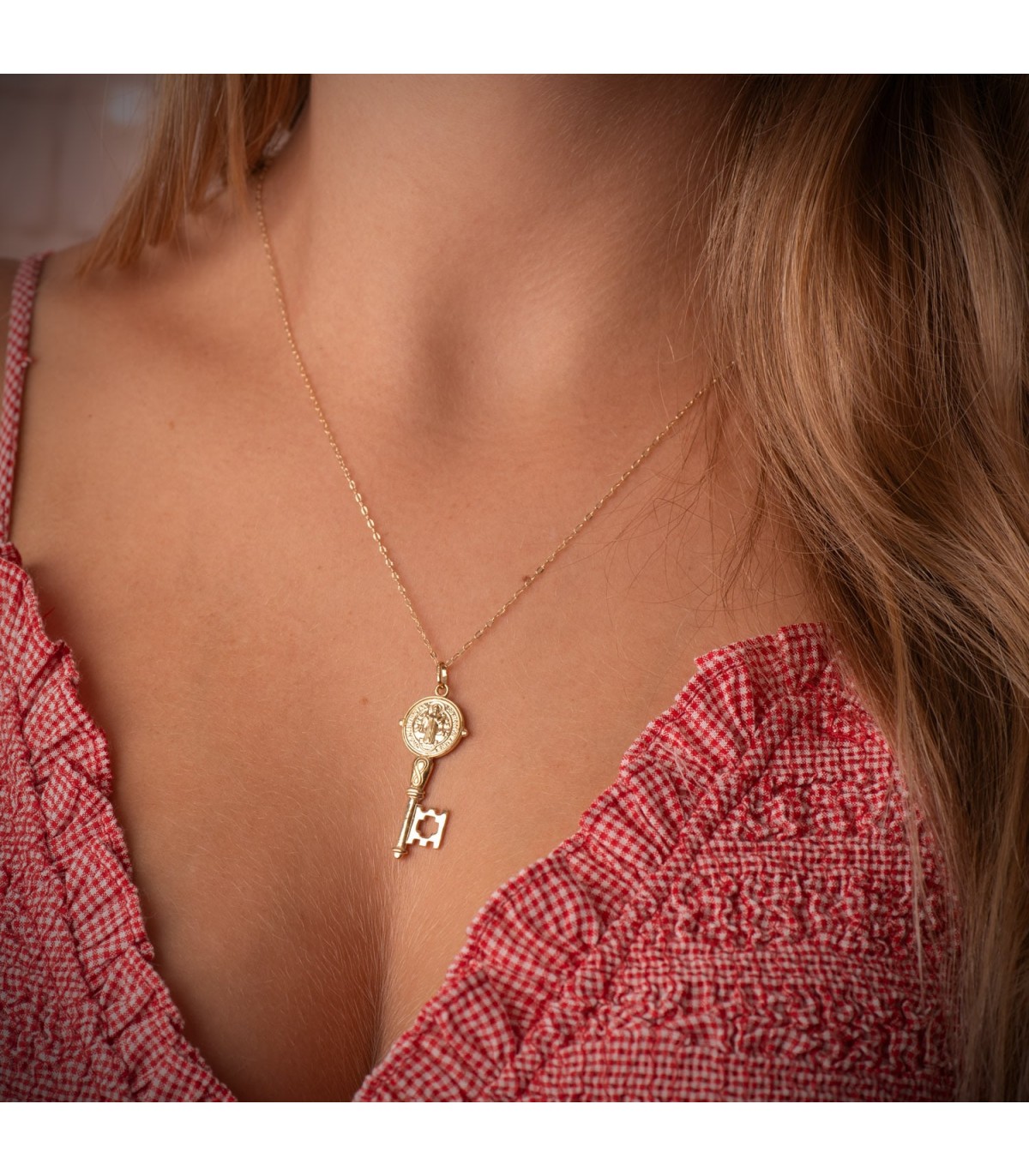 Collana catena da donna a maglia forzatina, lavorata, martellata, brillantata - 1 mm 45 cm Oro 18kt