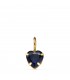 Ciondolo cuore blu oro 18kt 6 mm, pietra colorata zaffiro 4 griffe - Gioielli donna