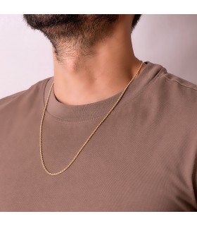 Chaîne corde en or 18 carats 2,2 mm et 60 cm - Chaînes torsadées et chaînes homme.