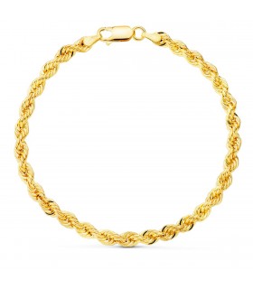 Bracelet Or 750 Corde 19 cm. Corde torsadée, chaîne bracelets. Bijoux en or.