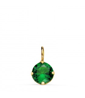 Colgante circonita verde Oro 18K 6mm | Colgantes de mujer, piedras de colores