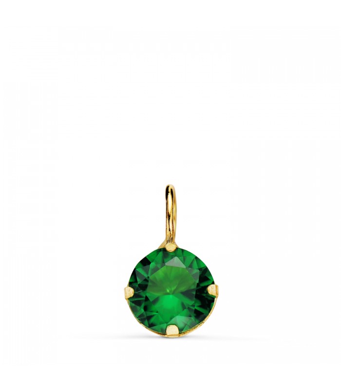 Ciondolo punto luce con pietra colorata smeraldo, zircone verde 6 mm - Ciondoli da donna