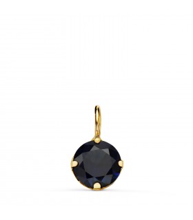 Ciondolo punto luce con pietra colorata zaffiro, zircone blu 6 mm - Ciondoli da donna