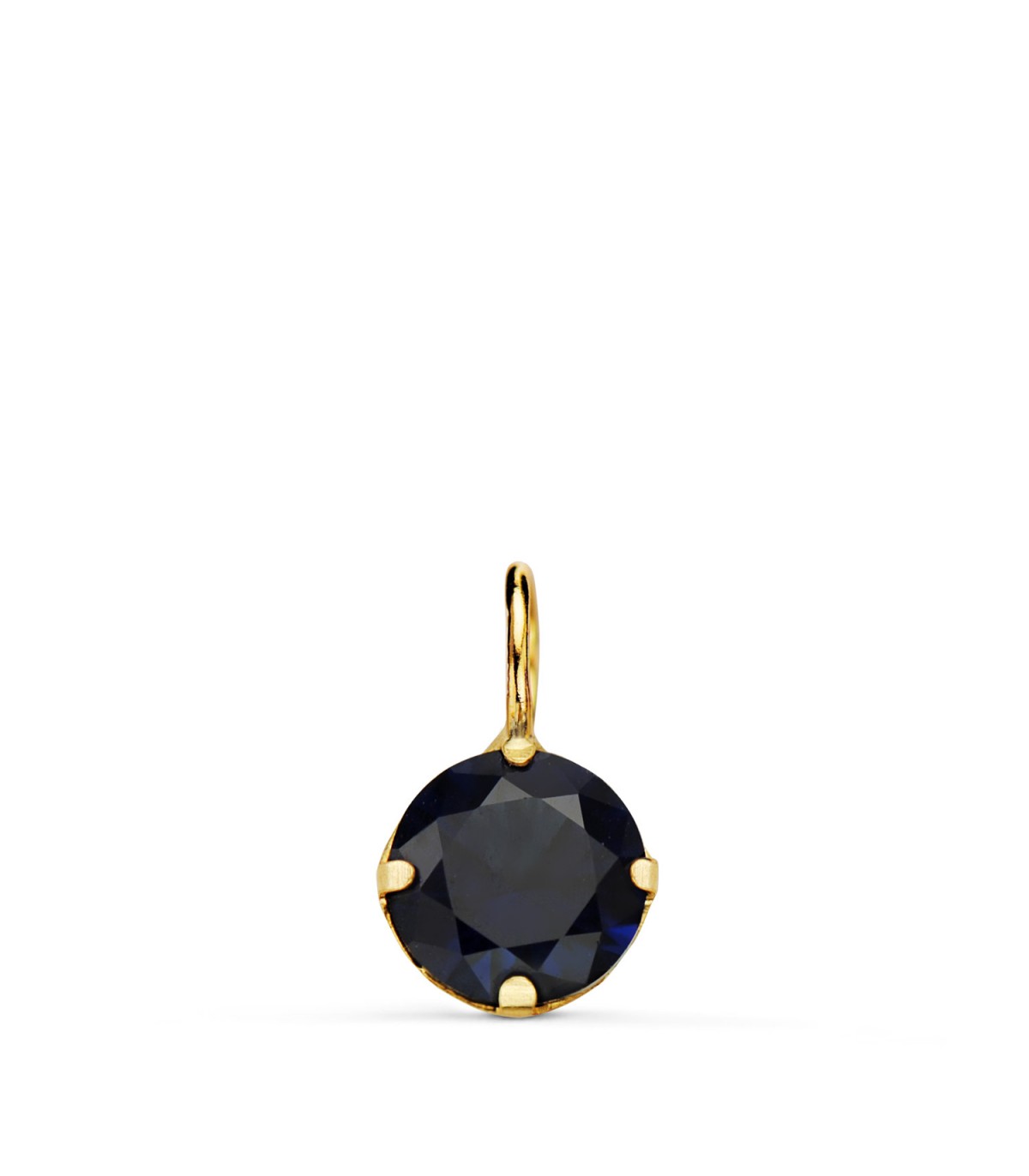 Ciondolo punto luce con pietra colorata zaffiro, zircone blu 6 mm - Ciondoli da donna