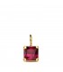 Anhänger Stein Rubin farbe 6 mm, Kettenanhänger Modell Carre mit Zirkonia, 18 K Gold