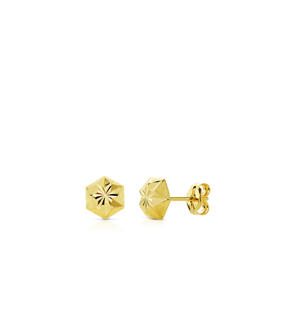 Boucles d'oreilles or jaune Evita 8mm 18K| Bijoux d'oreilles femme, puces d'oreilles.