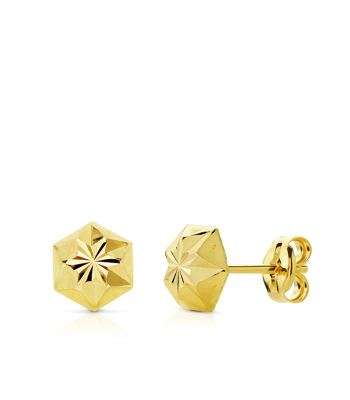 Ohrstecker Sechseck aus 18K Gelbgold, 7 mm | Damen Ohrringe, online kaufen