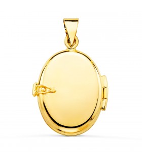 Pendentif Porte Photo Floral Or Jaune 18 K 26 MM