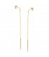 Pendientes cadena oro 18K Bristol - Pendientes largos con cadena de oro, pendientes de fiesta.