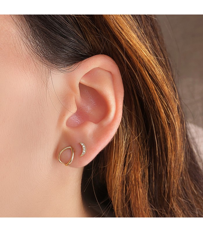 Pendientes pequeños para mujer, pendientes de oreja. Oro 18 kilates.