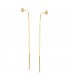 Boucles d'oreilles chaîne en or 18 carats Chester - Boucles d'oreilles longues avec chaîne en or, boucles d'oreilles de fête.