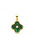 Colgante Mystic trébol Oro 18K malaquita. Colgantes para mujer, joyas para regalo Navidad, día de la madre, San Valentín.