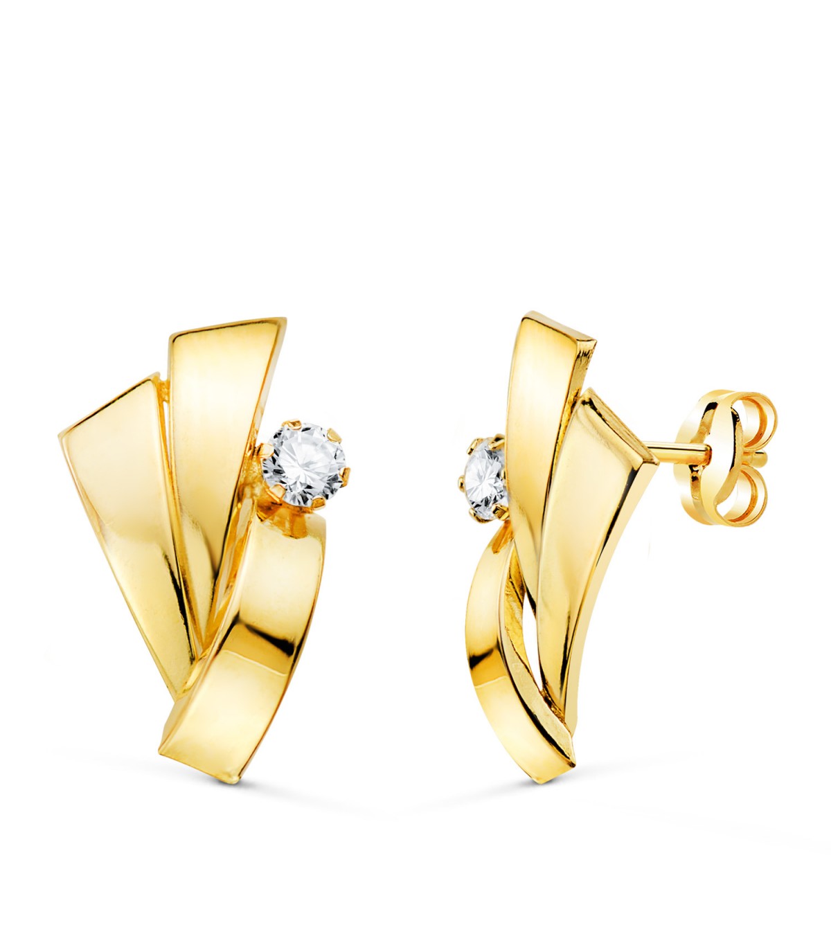 Orecchini in oro 18 kt , modello a fascia Nauplia - Orecchini a cerchio bombati | Gioielli Donna
