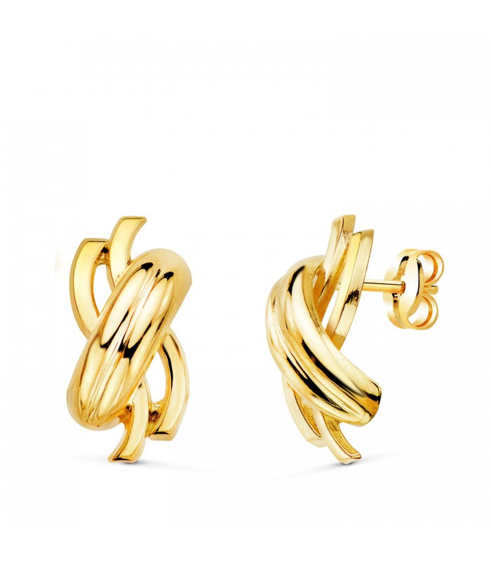 Pendientes Bandas Corinto Oro Amarillo 18K. Regalo señora joyería online, joyas mujer.