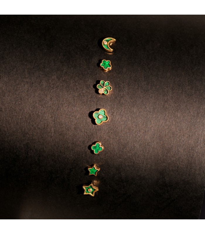 Puces d'oreilles Mystic fleur Oro 18K 9mm