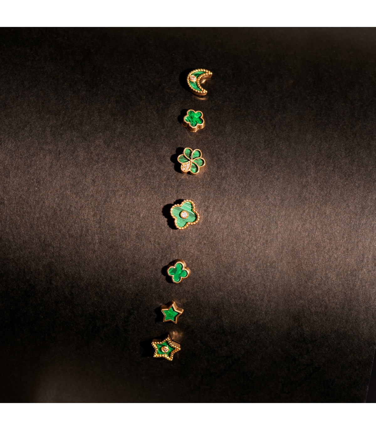 Puces d'oreilles Mystic fleur Oro 18K 9mm