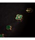 Orecchini in oro Quadrifoglio di malachite verde – Collezione Mystic Orecchini lobo da donna 18 kt