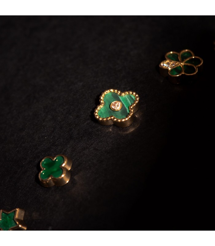 Pendientes Mystic chatón Oro 18K 7mm- pendientes pequeños, cierre presión, joyas de mujer
