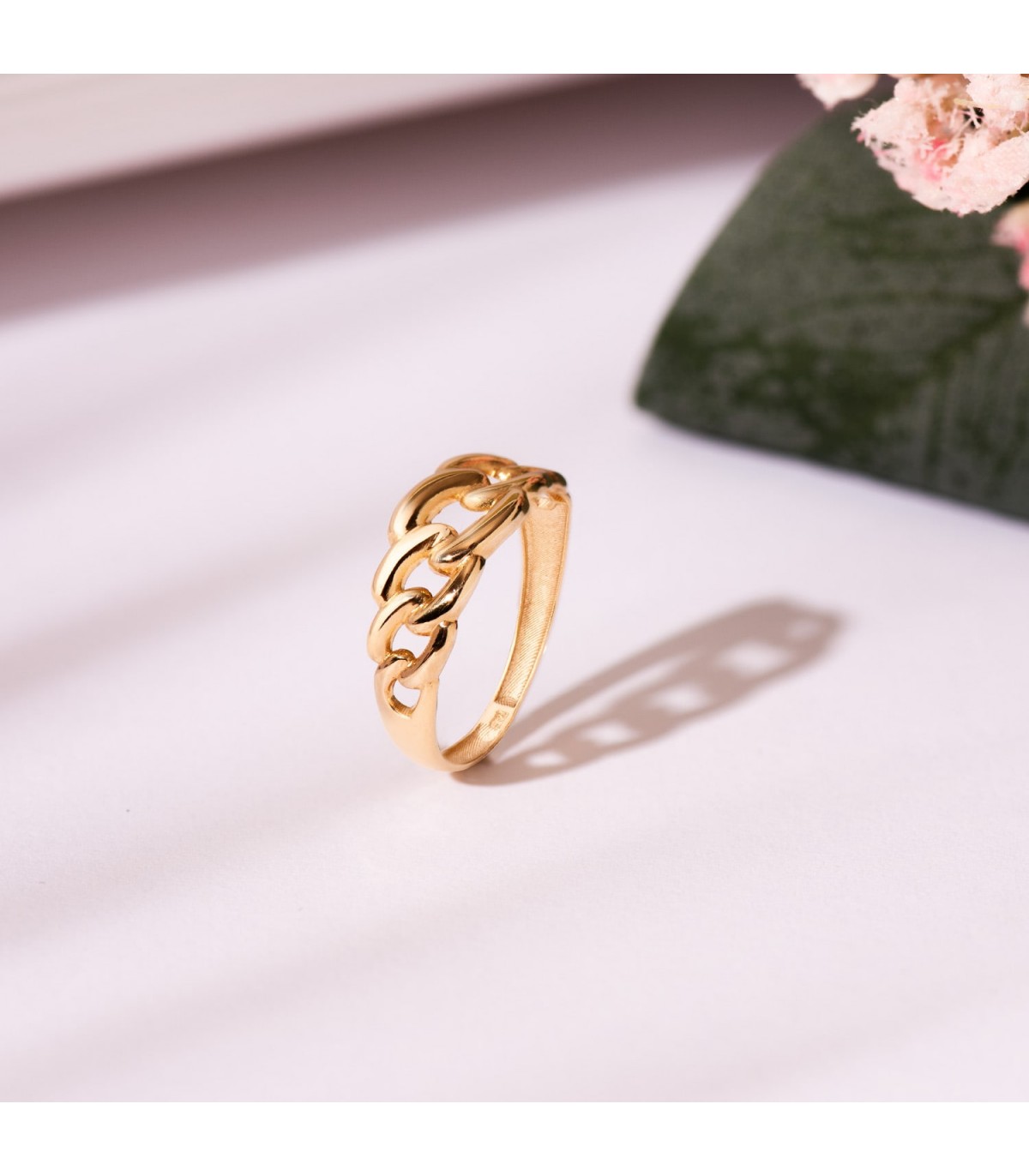 Anillo Mujer Cadena Oro 18 Kilates - Anillos para mujer, anillos gruesos y grandes. Anillo para el dedo meñique.