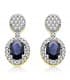Orecchini con zaffiro blu per donna | Eleganti orecchini pendenti in oro 18 kt e pietre preziose, da sera.