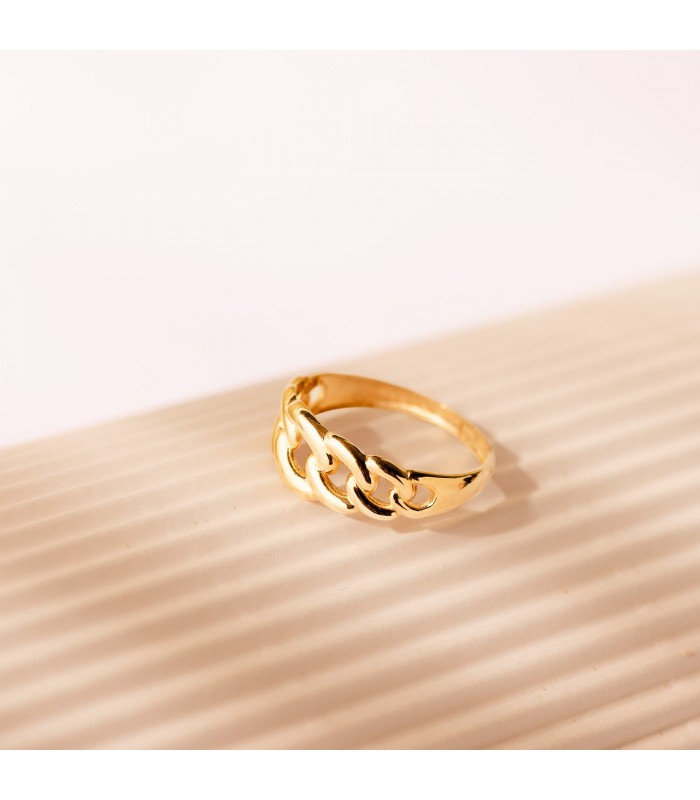 Anillo Mujer Cadena Oro 18 Kilates - Anillos para mujer, anillos gruesos y grandes. Anillo para el dedo meñique.