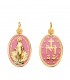 Medalla Milagrosa 18K Esmalte Rosa 20mm. Medallas religiosas, escapulario de oro. Colgantes mujer.