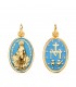 Medalla Milagrosa 18K Esmalte azul 20mm. Medallas religiosas, escapulario de oro. Colgantes mujer.