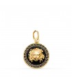 Medaglia Medusa Medaglione smalto nero 18Kt 15mm