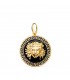 Medalla Medusa Esmalte Negro18K 15mm. Colgantes de oro para mujer.