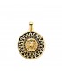 Medalla Medusa 18 K 20 mm Esmalte Negro. Colgantes de oro para mujer.