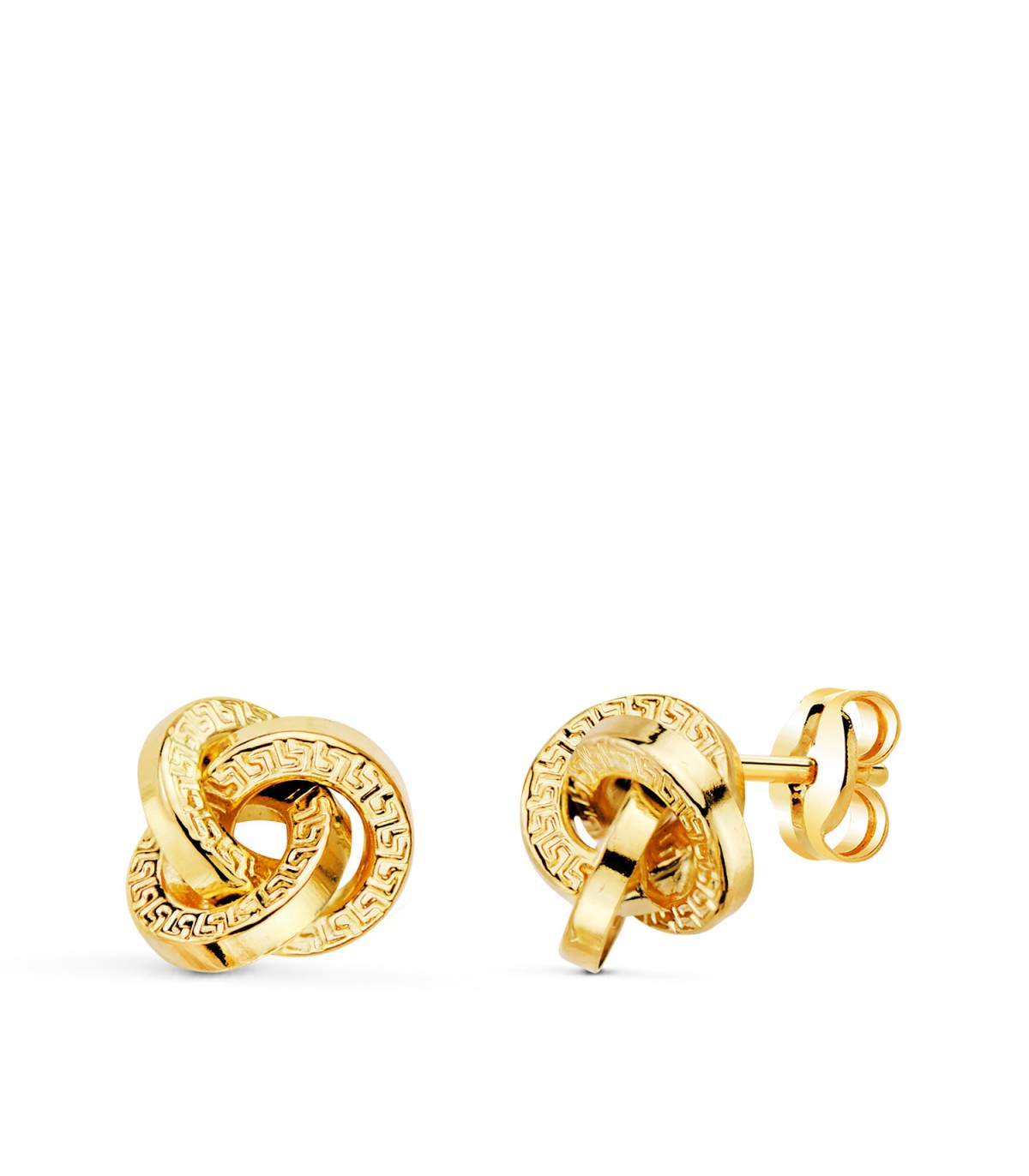 Orecchini nodo Greca da donna Oro giallo 18kt 8 mm | Orecchini a lobo gomitolo