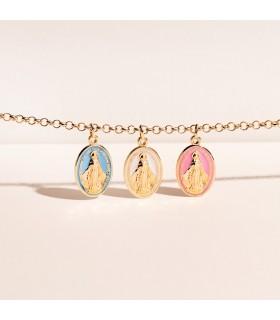 Wunderbare Medaille 18K Gold emailliert 22387-AZ